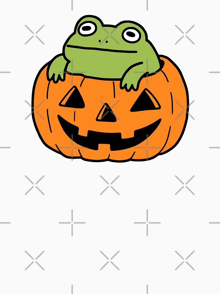 Cute Frog in Halloween Pumpkin by Doodlywood