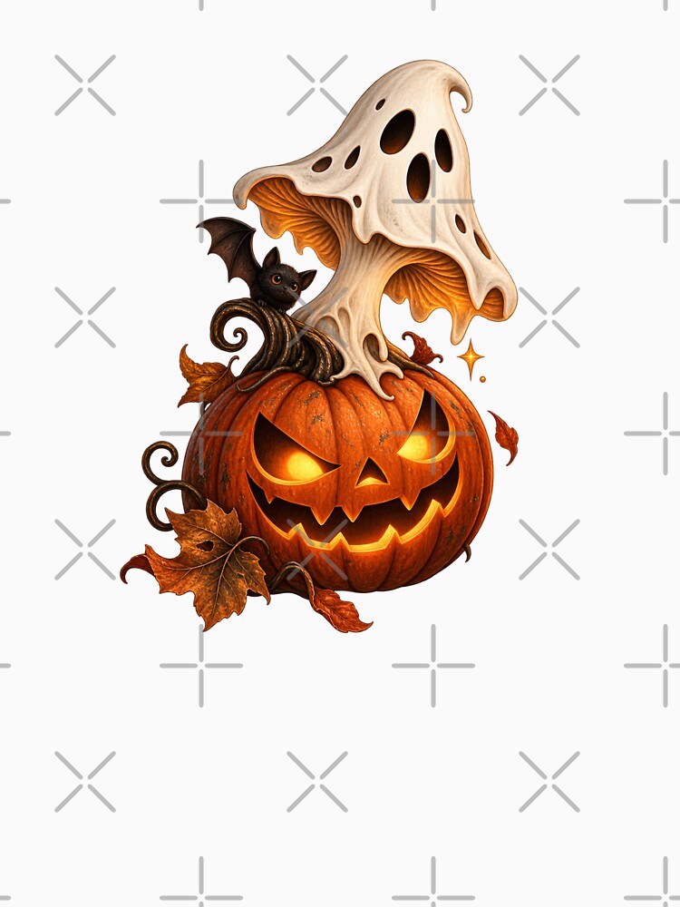 Spooky Ghost Mushroom Halloween Pumpkin Design by Butterfly  Effect