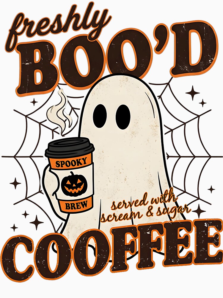 Freshly Boo'd with Scream and Sugar Halloween Ghost Coffee by ROUFTOOP