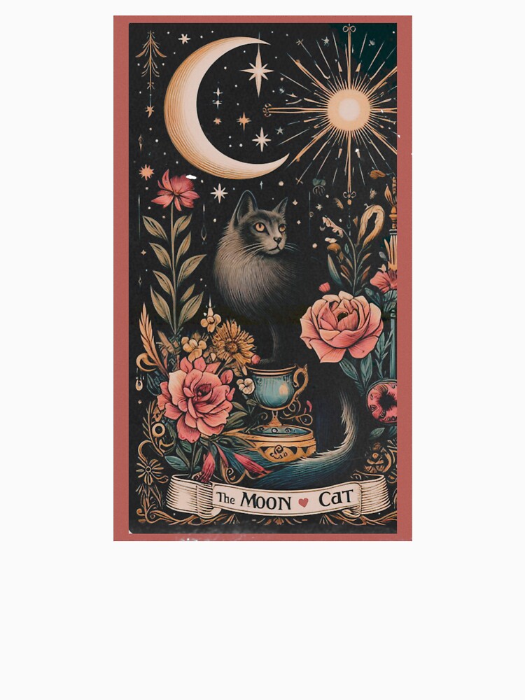 Illustration of a black cat, tarot card style by Melloncollie95