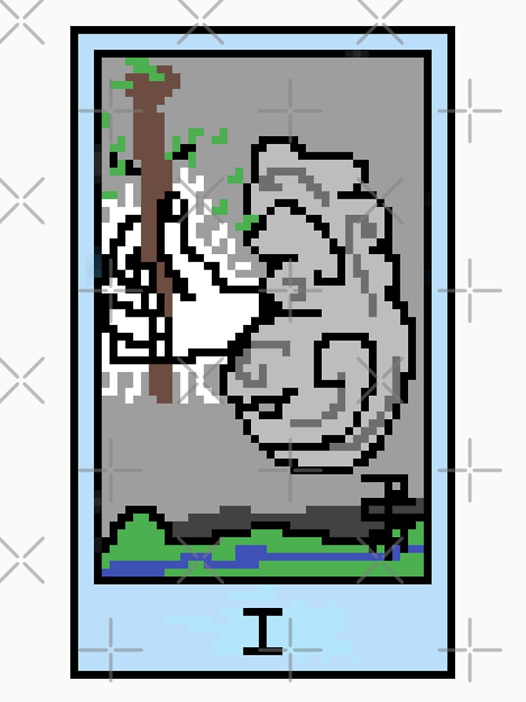Wait, is this pixel art tarot? Yellow - Minor Arcana 'Ace of Wands' (Design for T-shirt, stickers and other accessories) by Pixel Waite