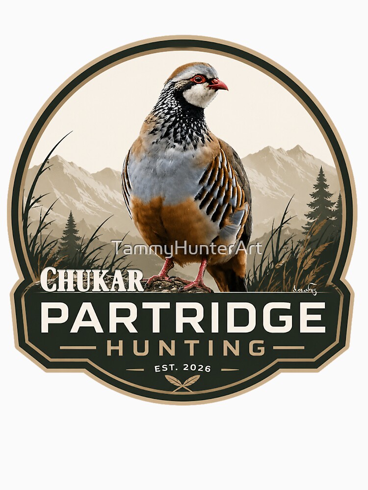 Chukar Partridge Hunting – Mountain Hunting Heritage Logo by TammyHunterArt