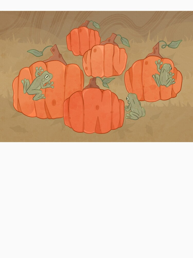 frogs in a pumpkin patch by covertfrog