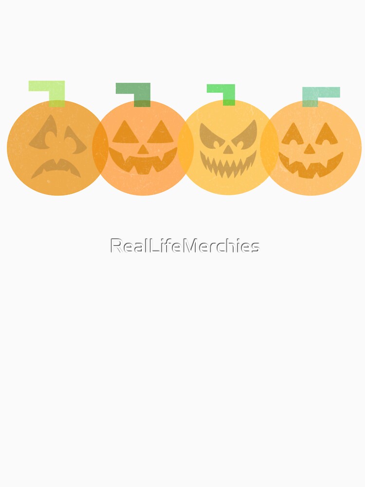 Halloween Shirt Minimal Retro Pumpkin Row Simple Vintage Halloween Design by RealLifeMerchies