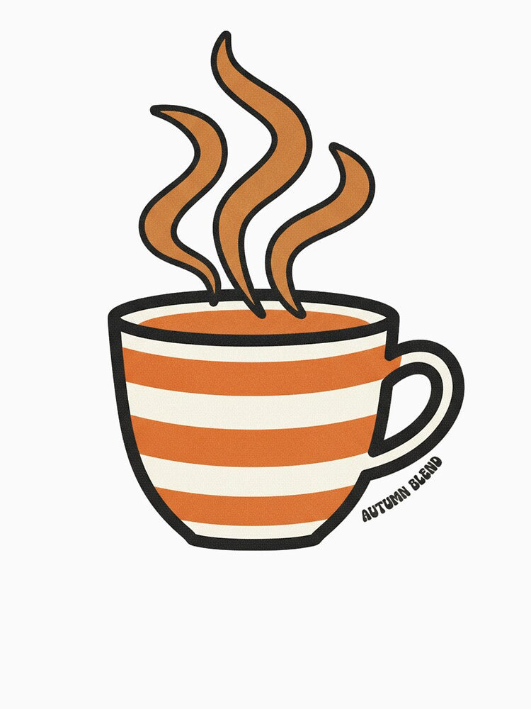 Autumn Blend Retro Striped Coffee Cup Cozy Fall Coffee Lover by FestivityFinds