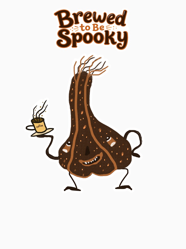 Brewed to Be Spooky Pumpkin Coffee Halloween Design by FaliushART