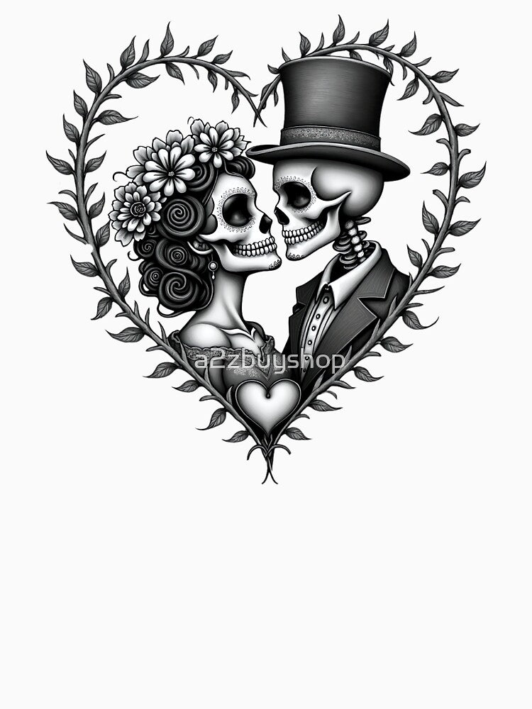 sugar skull love couple by a2zbuyshop