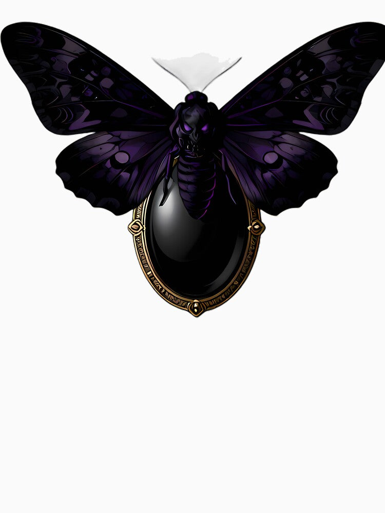 Gothic Phantom Hawkmoth Mourning Locket by IllumeInk