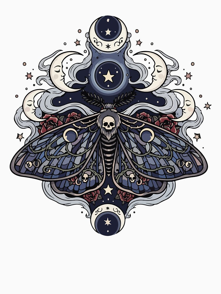 Gothic Death Moth and Moon Phases by BrownHorse90s