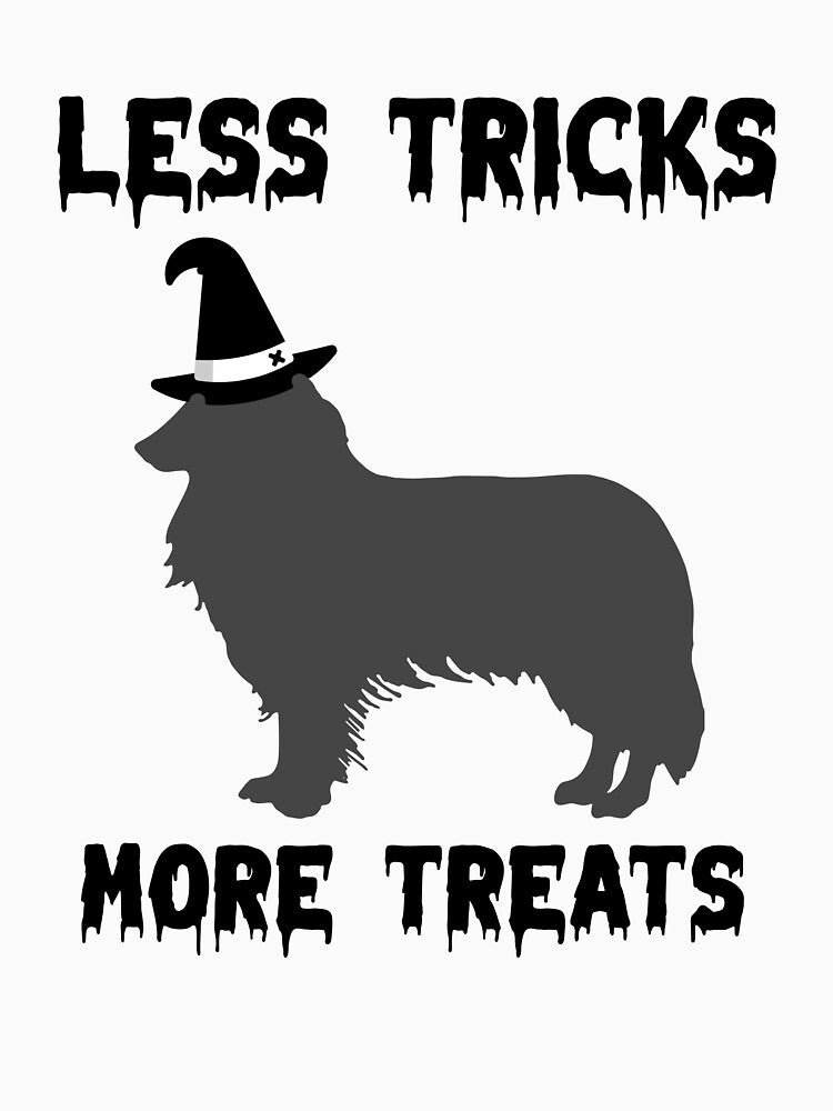 Less Tricks More Treats  –Border Collie Cute Halloween Dog by Hintotees