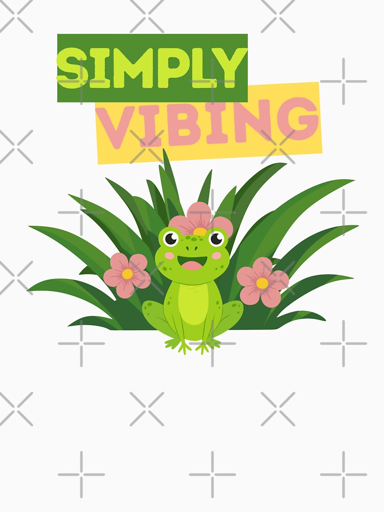 Simply Vibing – Cute Kawaii Frog Illustration by ade-datt