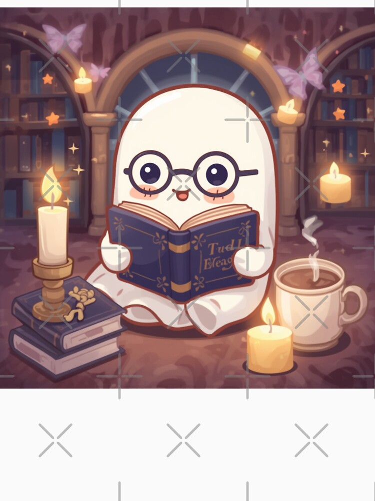 Cute Library Ghost Kawaii Sticker | Cozy Book Lover Gift by Stylestickers55