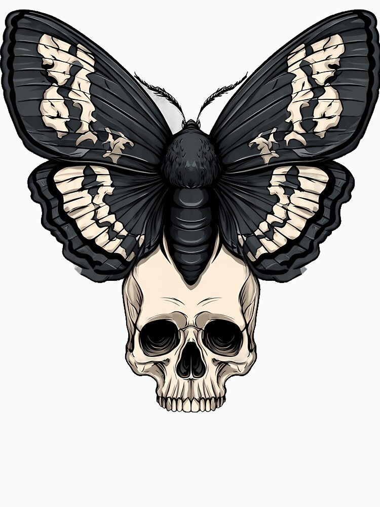 Moth and Skull by IllumeInk