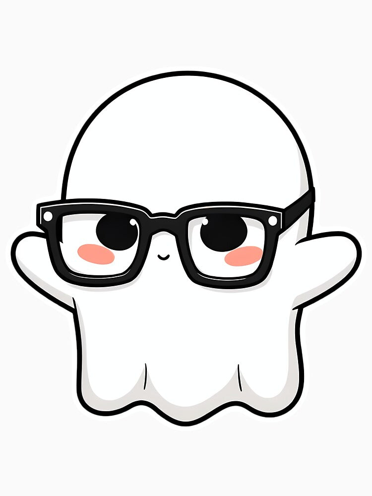 A ghost wearing black-framed literary glasses by DOG DESIGN