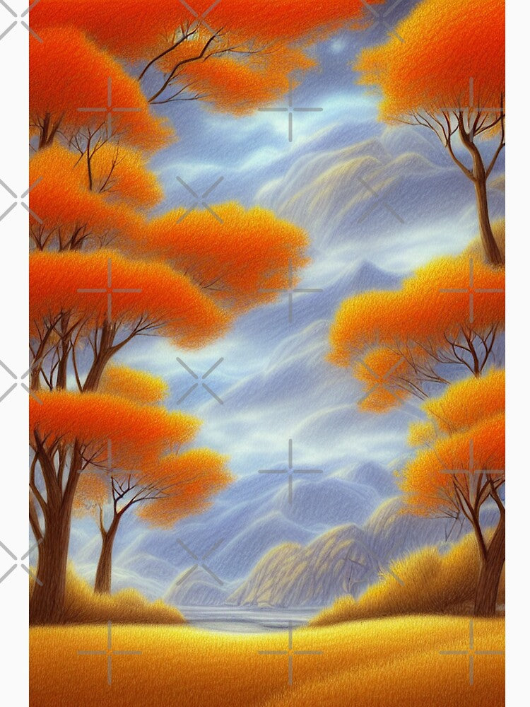 Landscape trees in autumn by mgtime