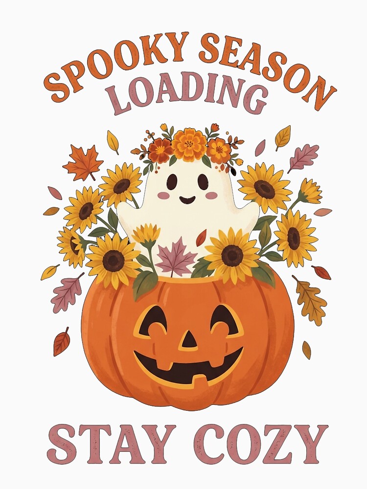 Spooky Season Loading Cute Ghost Shirt by HappyCuteCat