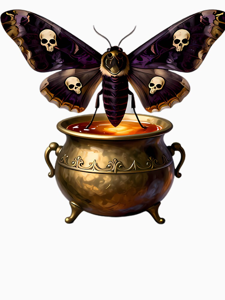 Gothic Deaths-Head Hawkmoth Brass Cauldron by IllumeInk