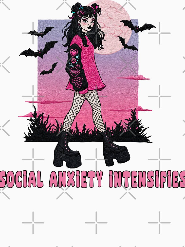 Social Anxiety Intensifies Goth Girl by TeeARTHY