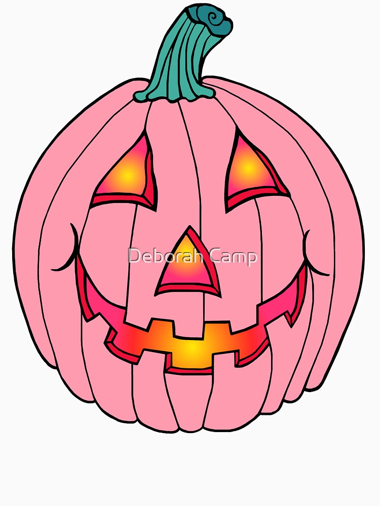 Pink Glowing Jack-O-Lantern Pumpkin by Deborah Camp