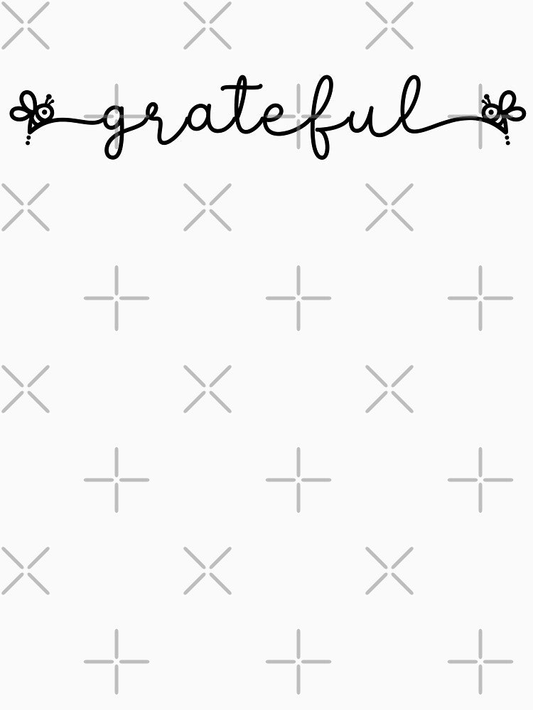 Grateful Black Monoline Script Typography Inspirational Quote by Cawaiico
