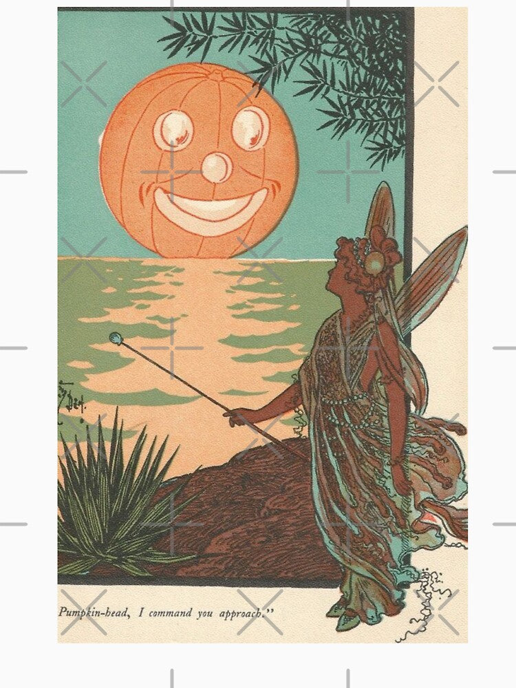 Vintage Jack o Lantern and Fairy Book Illustration by Bellathewilde