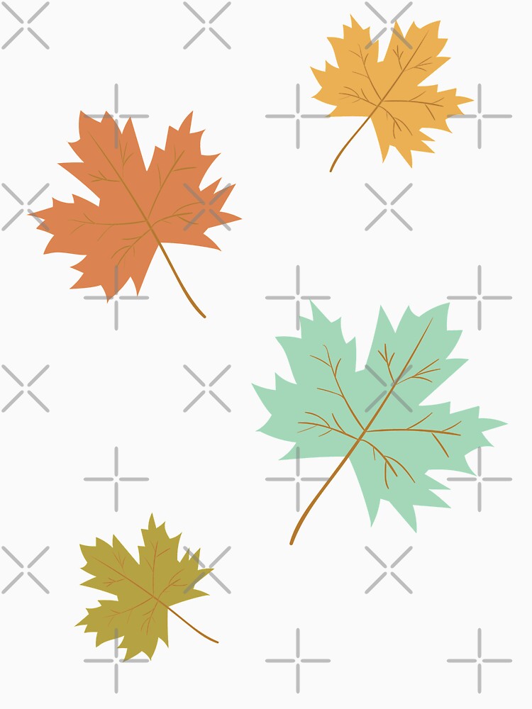 Falling Autumn Leaves on Teal by Trinket-Trickster