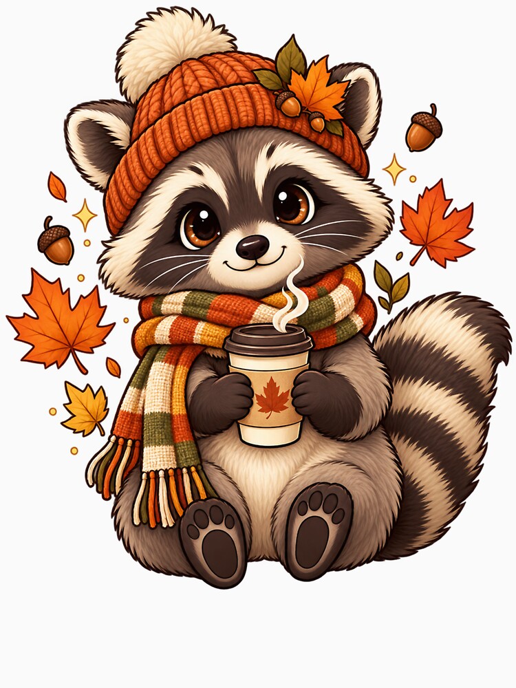 Cozy Fall Raccoon Crewneck by Xpression876