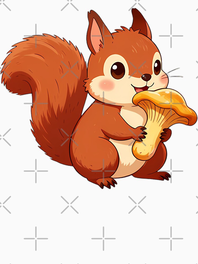 Cute Red Squirrel with Golden Chanterelle by pumsquare