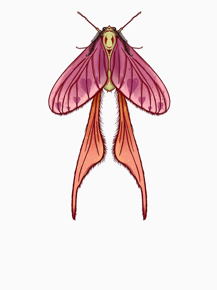 Mystic Pink Luna Moth – Elegant Gothic Insect by StickLabmoster