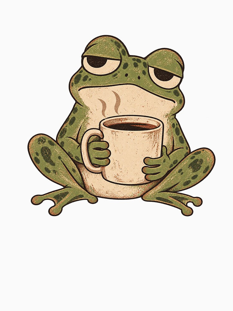 Sleepy Coffee Frog by Glottopia