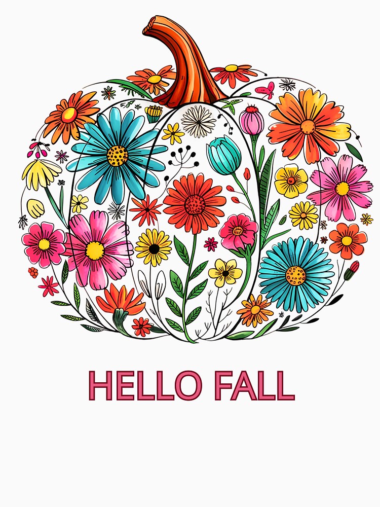 Floral Autumn Pumpkin by NinaFoxy