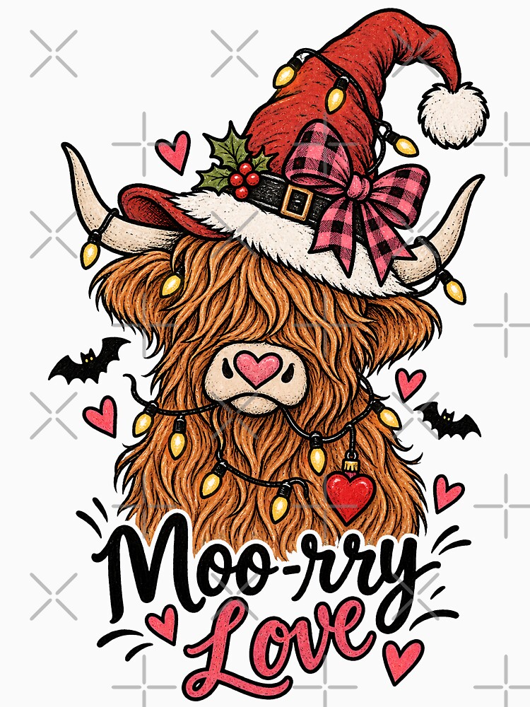 Moo-Rry Love Highland Cow Christmas by tollaru