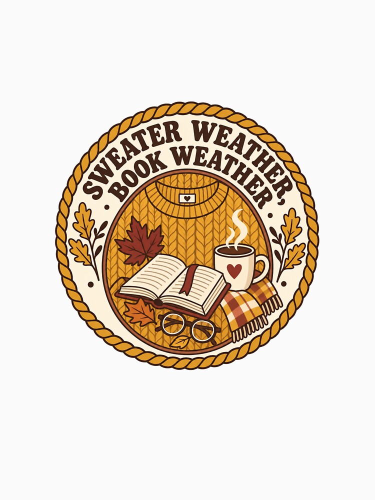 Sweater Weather Book Weather Autumn Badge by NeoSakura