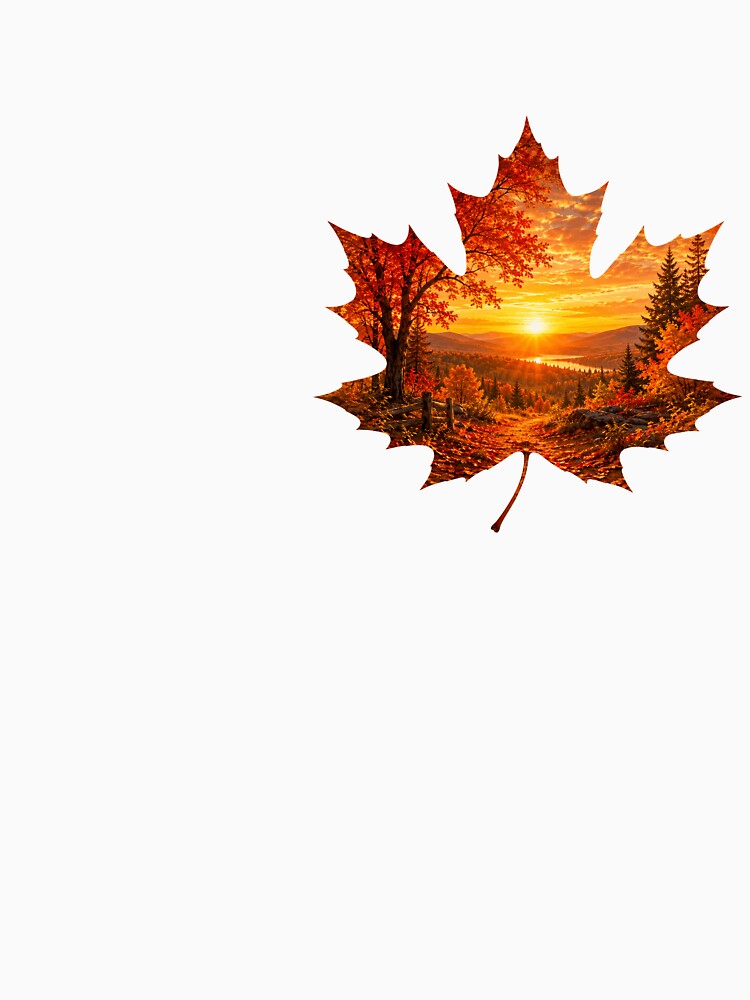 Autumn Sunset in a Maple Leaf by HeyFajnaLinja