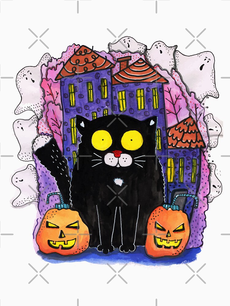 Black cat halloween design by SolArt88