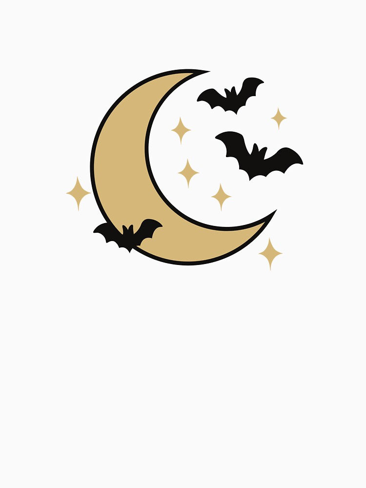 Celestial Halloween Crescent Moon With Bats by GemsAnatomy