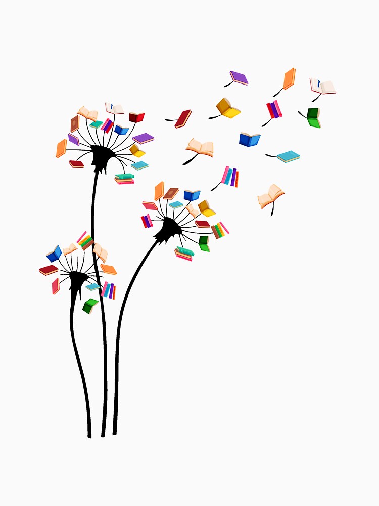Cute Dandelion Books Flower Fly Reading Fan Club by TimothyCoxShop