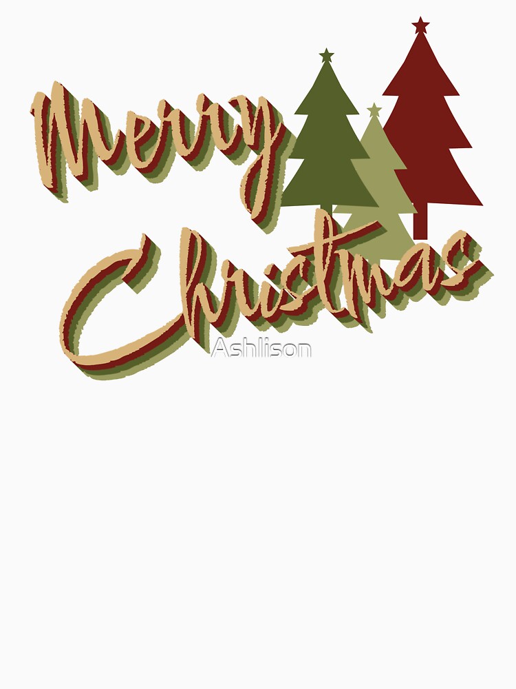 Vintage Merry Christmas text tree by Ashlison
