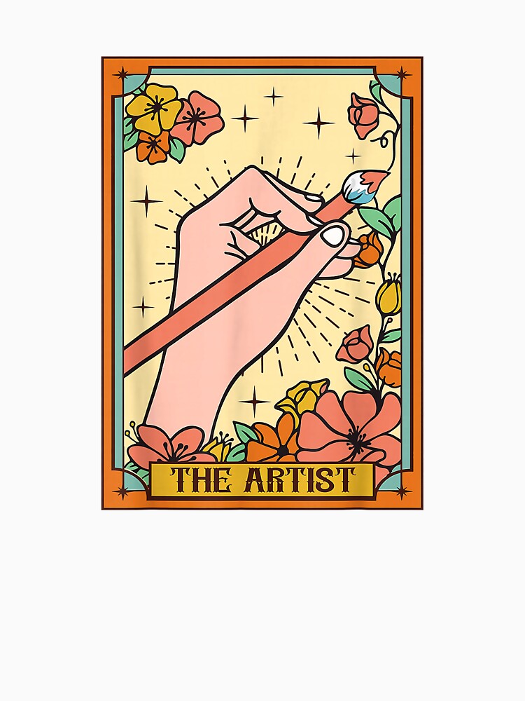 Peace Love Art Teacher Art Artist The Artist Tarot Card T-Shirt by Winkmark