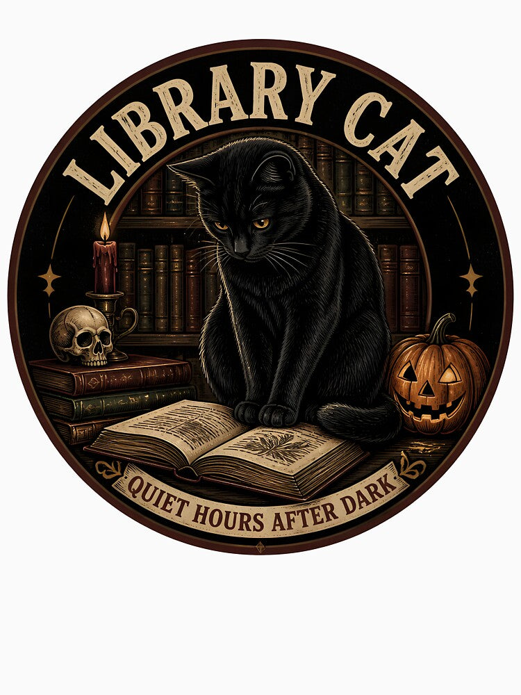 Library Cat — Black Cat Halloween by BernoNickel