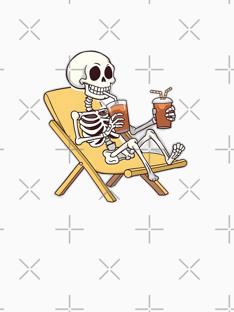 Skeleton Sipping Iced Coffee by chaturbart