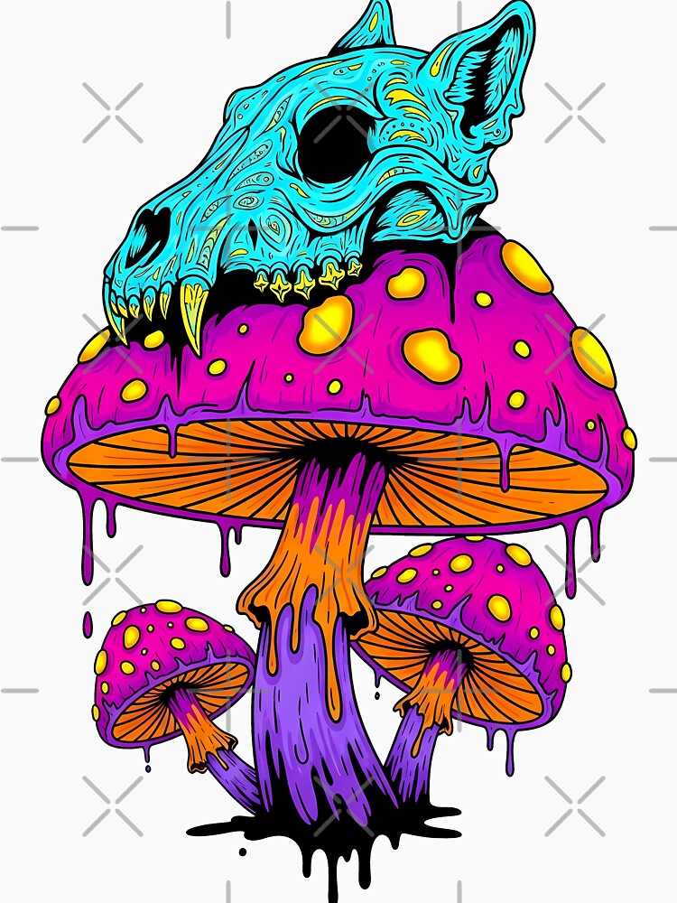 Psychedelic Mushroom Skull by Thunderbelts