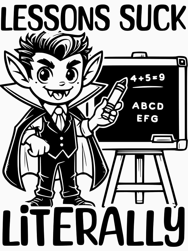 Funny Vampire "Lessons Suck" Halloween for Teachers by QuirkPrint