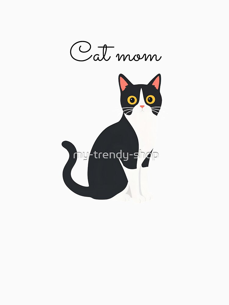 Cat mom black cat tuxedo white by my-trendy-shop