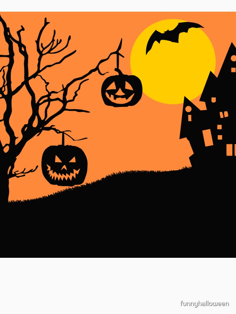 Vintage spooky halloweentee pumpkin house by funnyhalloween