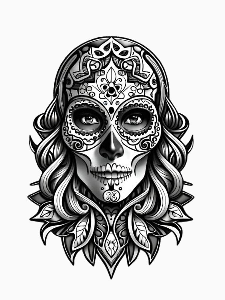 Sugar skull mandala style, uncolored by MyStickeroonies