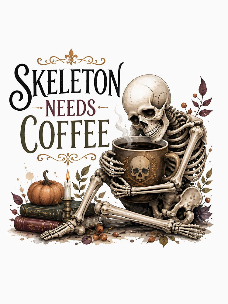 Skeleton Needs Coffee by RoyesButler