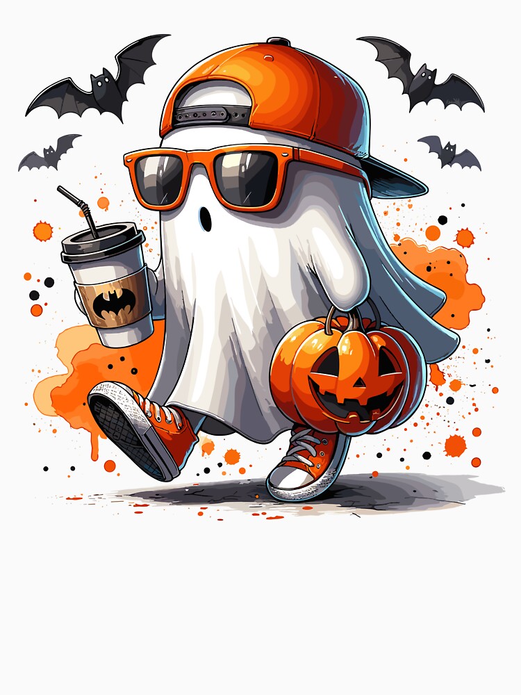 Chill Ghost Halloween Fun for Coffee Lovers by ROOFY-HK