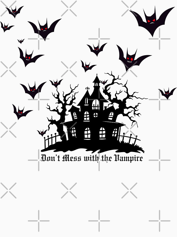 “Flying Bats & Vampire – Gothic Halloween Horror Art by dotitoko