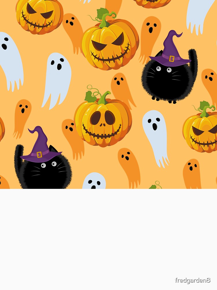 Halloween Pumpkin Smiling Faces and Ghosts by fredgarden8